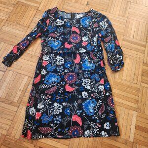 Black Dress with Multi-Color Flowers